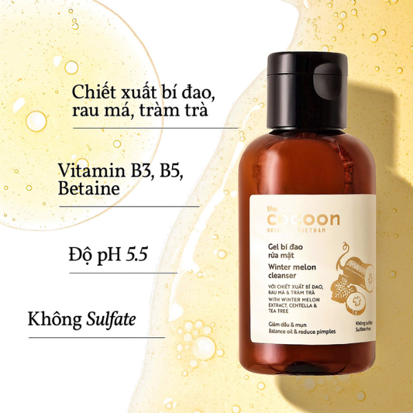 Gel Rửa Mặt Cocoon Bí Đao Giúp Giảm Dầu & Mụn 140ml