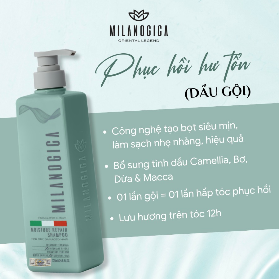 BỘ GỘI XẢ NƯỚC HOA PHỤC HỒI HƯ TỔN MILANOGICA