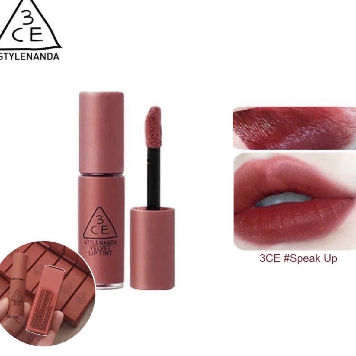 [mini] Son kem 3CE Velvet mini 1,5g #Speak Up Đỏ Đất
