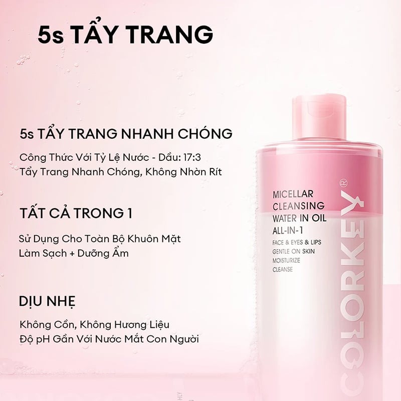 COLORKEY. nước tẩy trang mắt môi 100ml
