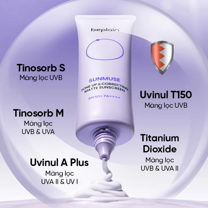 BEPLAIN. Kem Chống Nắng Nâng Tone Beplain Sunmuse Tone Up Correcting Matte