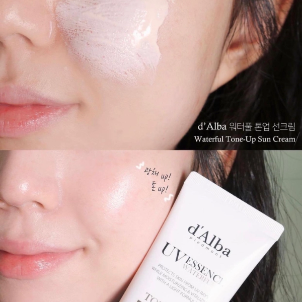 Kem Chống Nắng d'Alba UV Essence Waterfull+ Tone Up Color Correcting 50ml