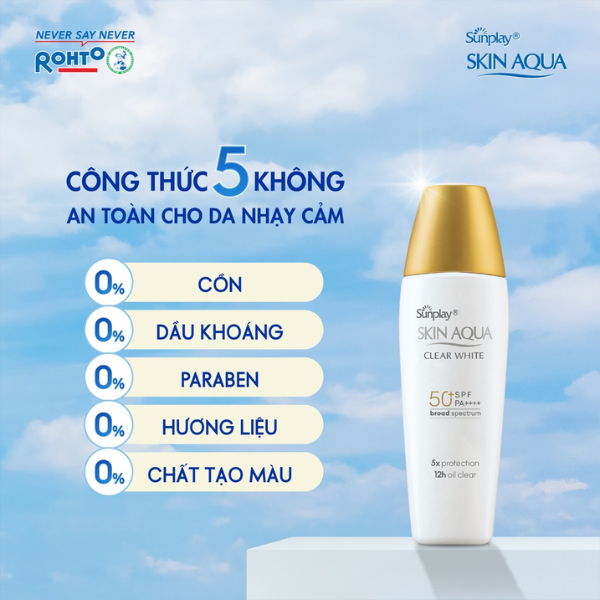 Sữa Chống Nắng Sunplay Skin Aqua Dưỡng Da Sáng Mịn 25g  Clear White SPF50+ PA++++ (tặng tẩy trang)