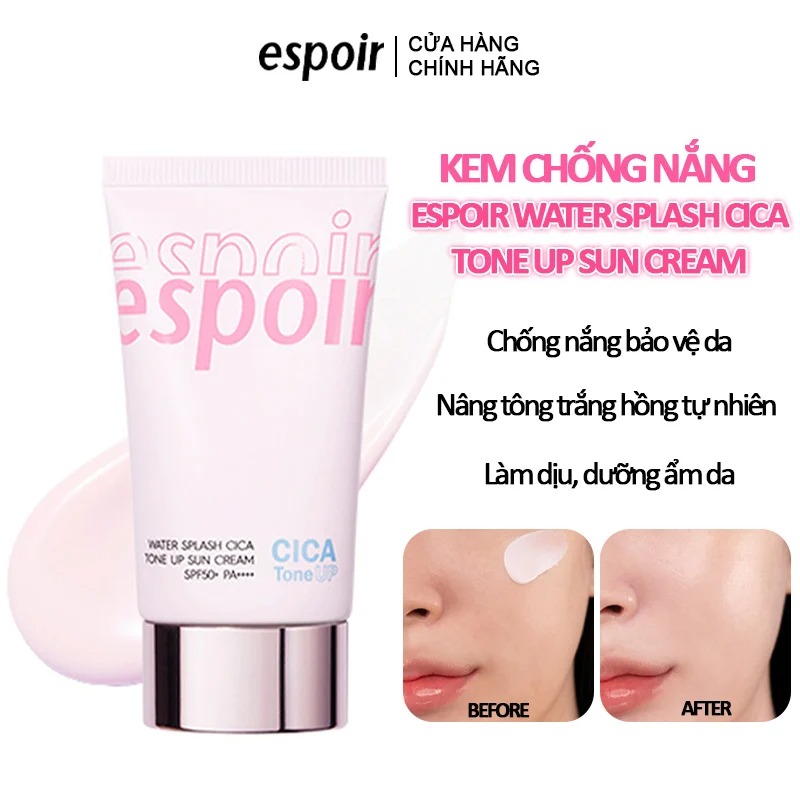 Kem Chống Nắng Espoir Water Splash Cica Tone Up