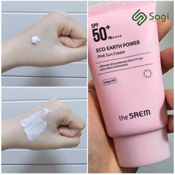 Kem chống nắng giảm dầu nâng tone da The Saem Pink Sun Cream SPF50+/PA++++