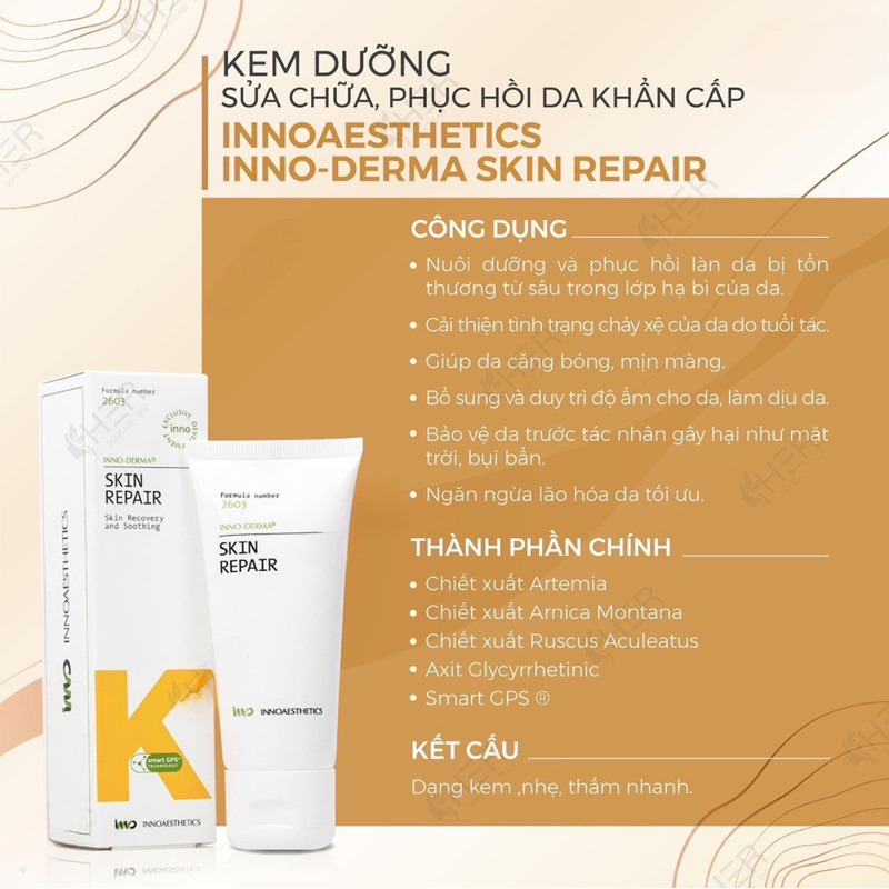 Kem Dưỡng sửa chữa, Phục Hồi da khẩn cấp Innoaesthetics Inno-Derma Skin repair 60g