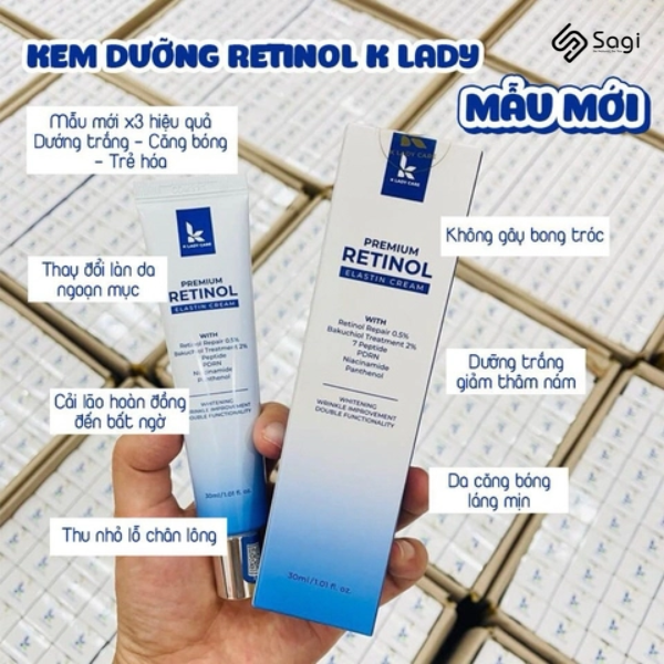 Kem Dưỡng K Lady Care Retinol Elastin Cream Phục Hồi Làn Da 30ml (Mẫu Mới)