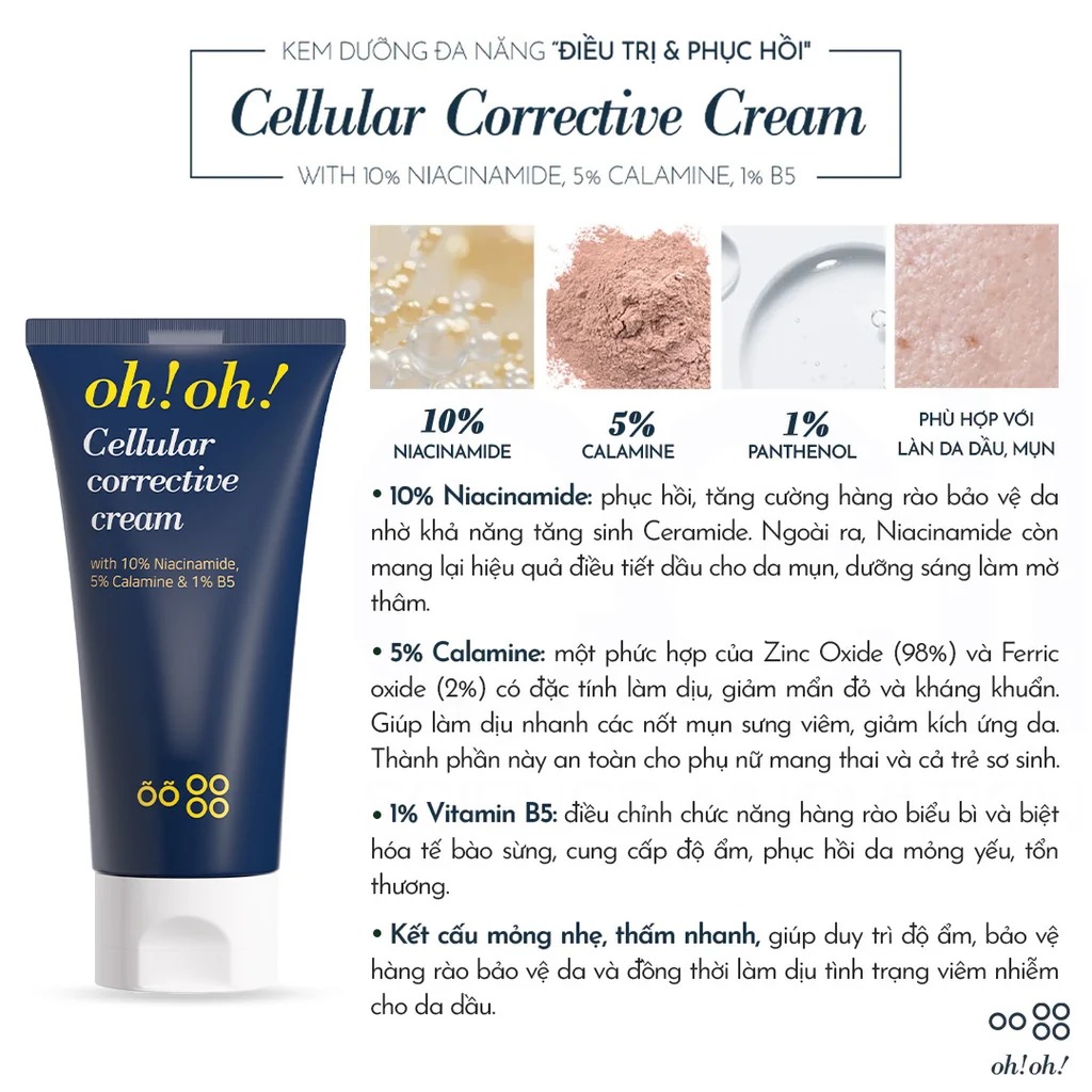 Kem Dưỡng Phục Hồi Da Oh Oh Cellular Corrective Cream 30ml - Nhập Khẩu