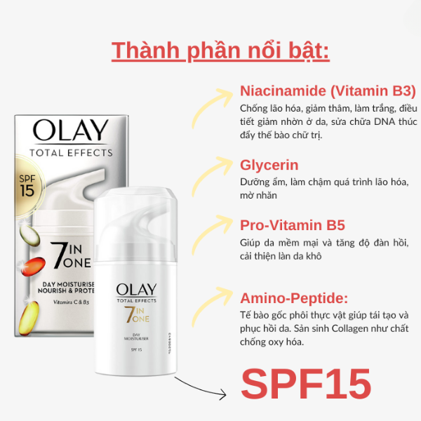 Kem dưỡng Olay Total Effects 7 in 1 Day SPF 15 37ml - Bản UK