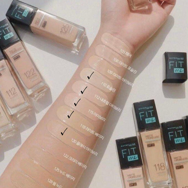 Kem Nền Maybelline Fit Me Matte Poreless Foundation SPF22 #118