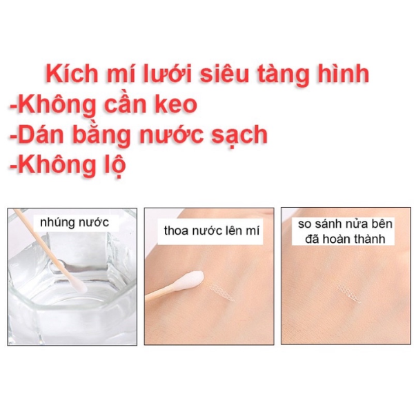 Kích mí, dán mí lưới ren sẵn keo không lộ, siêu tàng hình (tặng kèm que và nhíp)