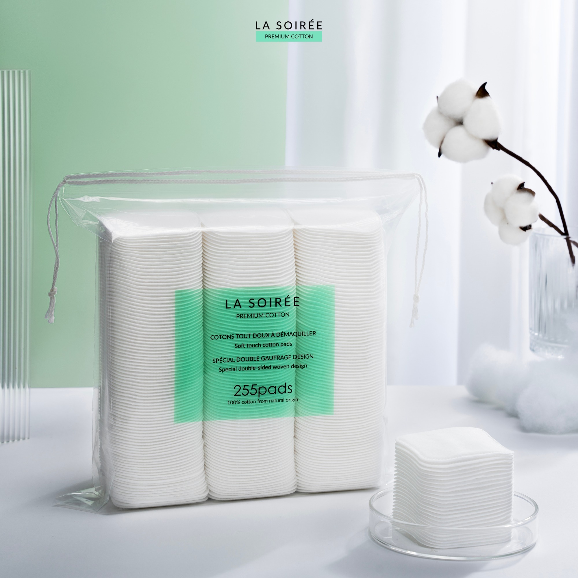 Bông Tẩy Trang LA SOIREE Miếng Vuông