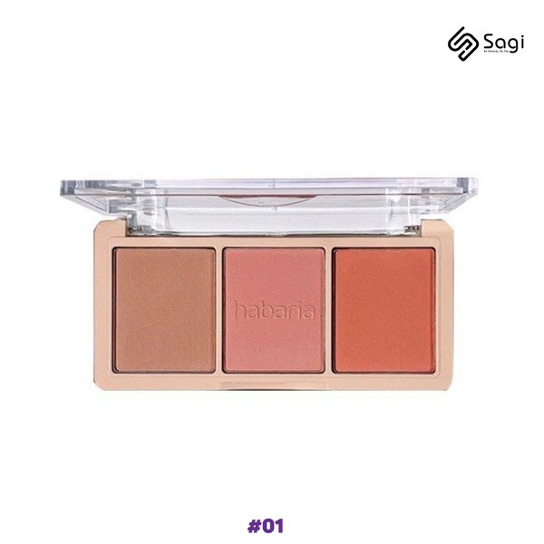 Má Hồng 3 Ô Habaria Blusher Palette 12gr