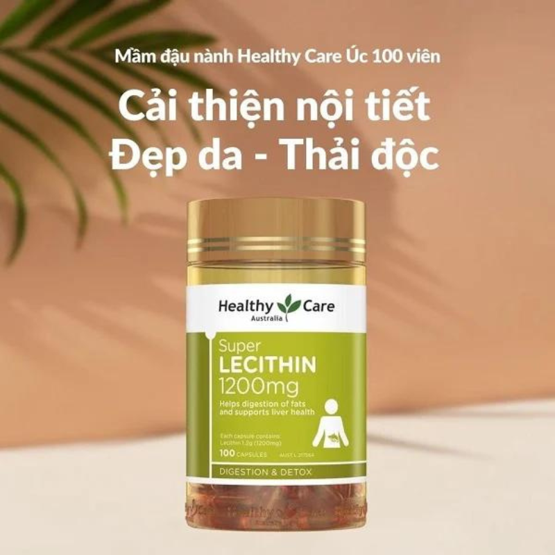 Viên Uống Healthy Care Lecithin mầm đậu nành 100 viên