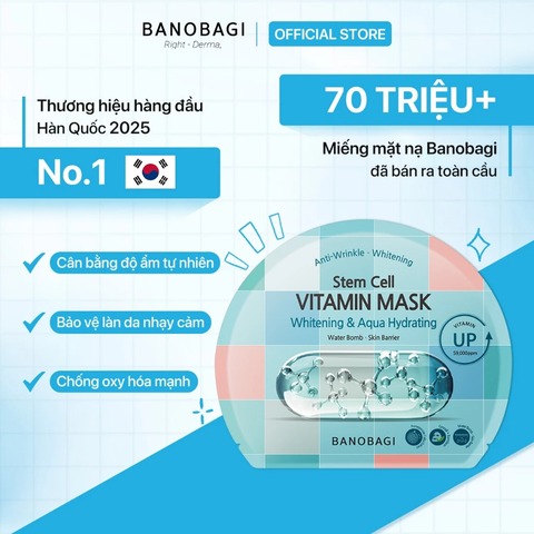 Mặt nạ giấy Banobagi Stem Cell Vitamin Mask Aqua Hydrating 30g