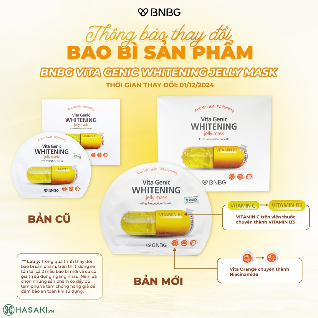 Mặt Nạ Giấy BNBG Vitamin C Vàng Dưỡng Sáng Da 30ml