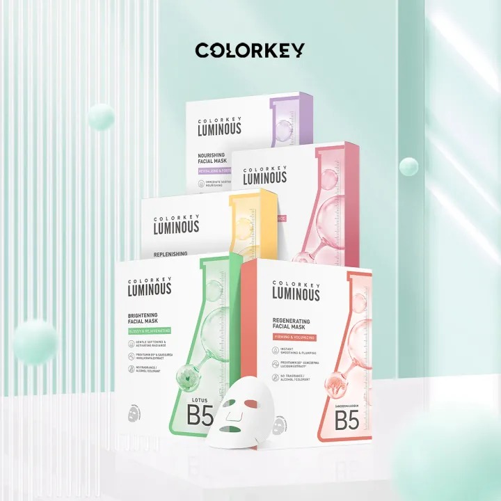 Mặt Nạ Colorkey Dưỡng Ẩm B5 Làm Dịu da Ngừa mụn Sáng da Luminous B5 Facial Mask - HỘP 10 MIẾNG