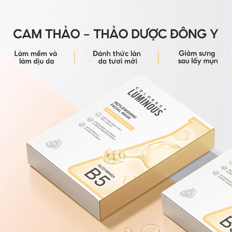 Mặt Nạ Colorkey Replenishing Facial Mask 25ml - Dưỡng Ẩm Làm Dịu Da Với Thảo Dược Đông Y (Màu Vàng)