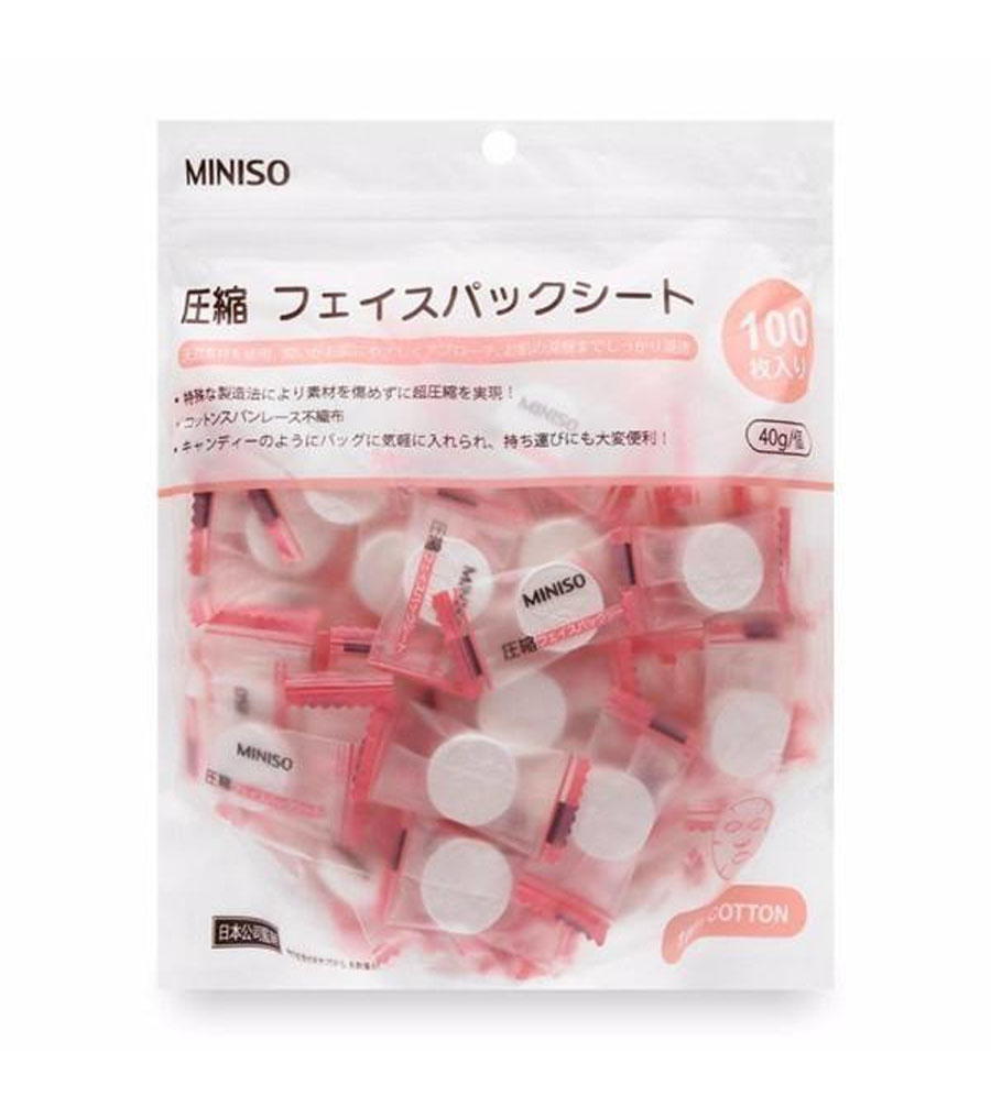 Mặt nạ giấy nén Miniso - 100 viên