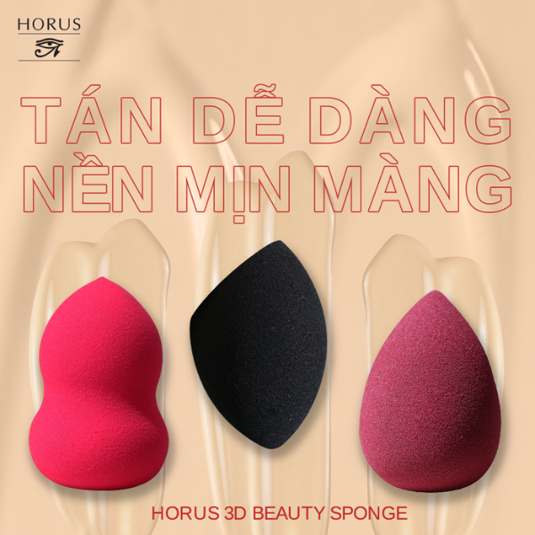 Mút Trang Điểm Horus 3D Beauty Sponge Hình Hồ Lô Màu Hồng