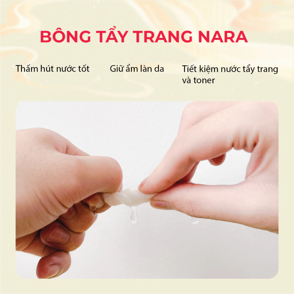 Bông tẩy trang vuông NARA 160 miếng
