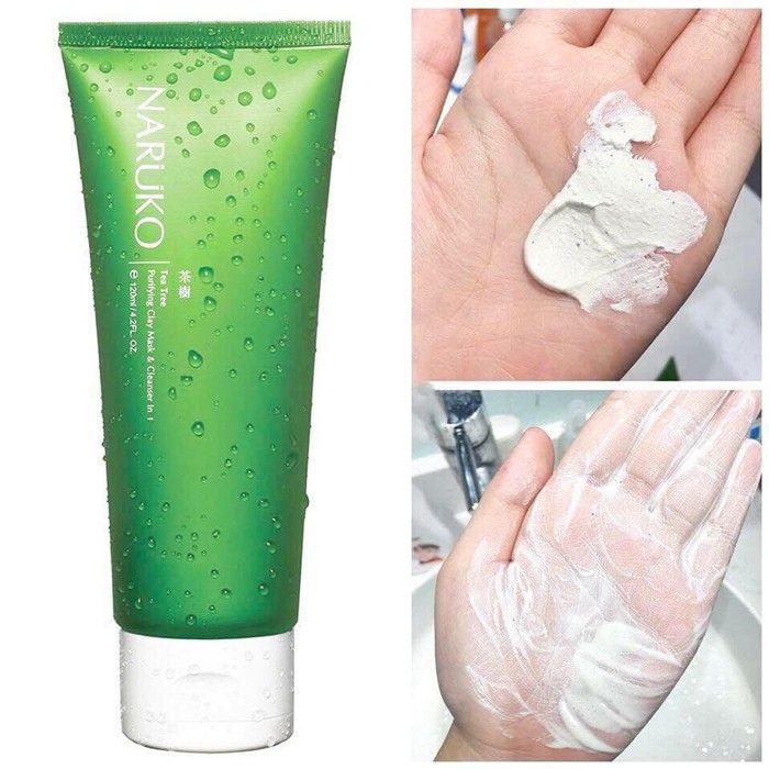 Sữa Rửa Mặt Bùn Trị Mụn Chiết Xuất Tràm Trà Naruko Tea Tree Purifying Clay Mask & Cleanser In 1