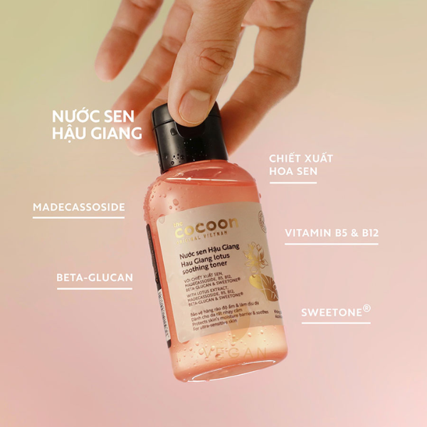 Nước Cân Bằng Sen Hậu Giang Làm Dịu Da Nhạy Cảm Cocoon Hau Giang Lotus Soothing Toner
