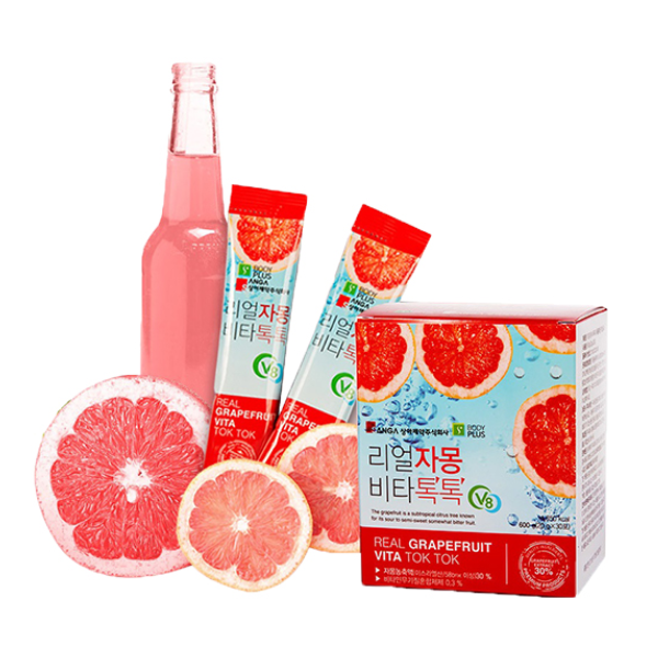 Nước Ép Bưởi Hỗ Trợ Giảm Cân, Đẹp Da Sanga Real Grapefruit Vita Tok Tok 30 gói (Tặng bình)