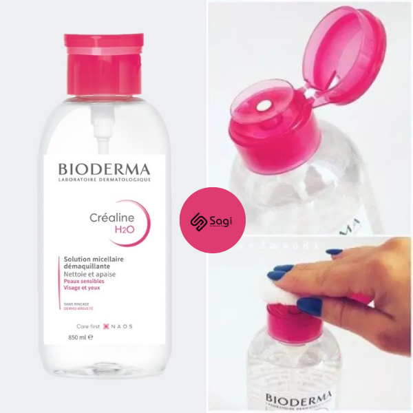 Nước tẩy trang Bioderma 850ml Hồng (NẮP NHẤN)