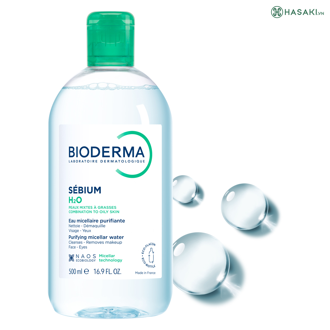 [MẪU MỚI 2026] Nước Tẩy Trang Bioderma Xanh Dành Cho Da Dầu, Da Hỗn Hợp 500ml Sébium H2O