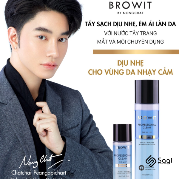 Tẩy Trang Mắt Và Môi Browit 45ml