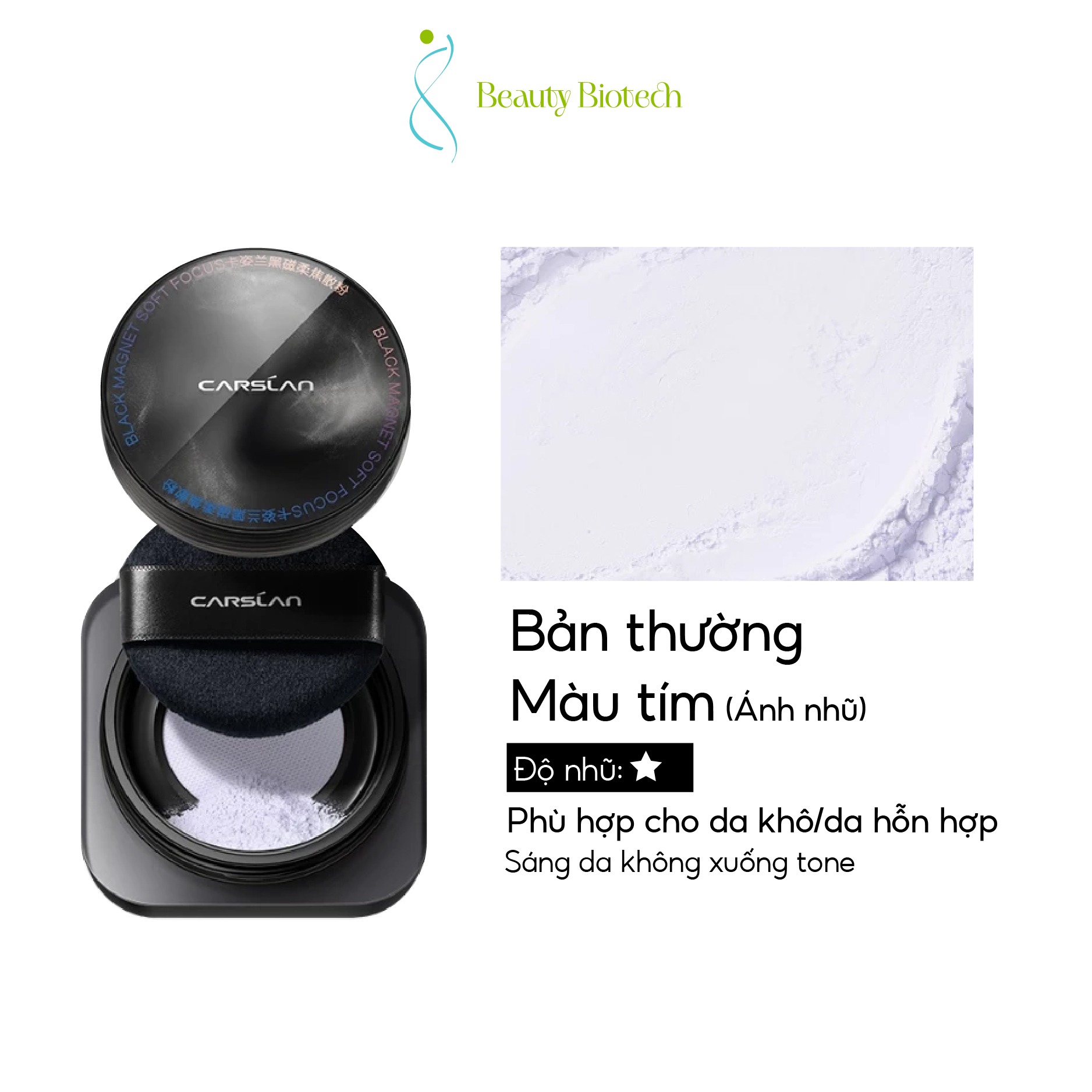Phấn Phủ Bột Carslan Màu Tím Phiên Bản 2.0