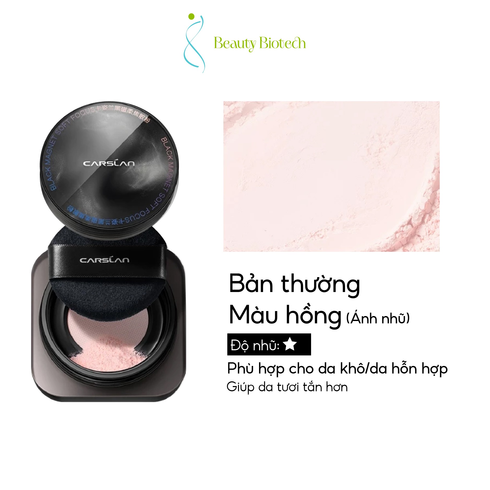 Phấn Phủ Bột Carslan Màu Hồng Phiên Bản 2.0