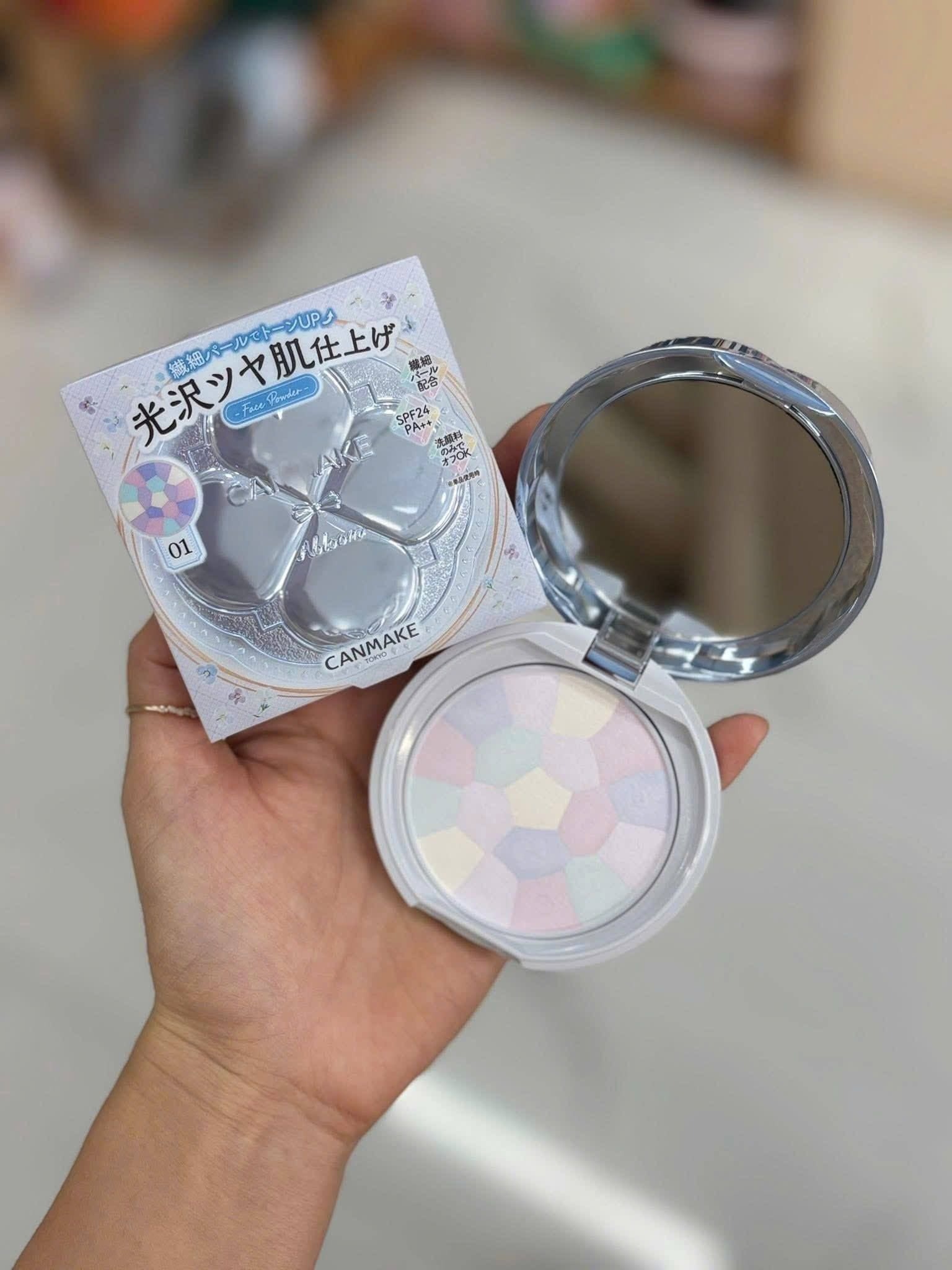 Phấn phủ Nén Canmake Marshmallow Finish Powder Abloom SPF24 Đa Sắc Kiềm Dầu Vỏ Xanh Màu 01 