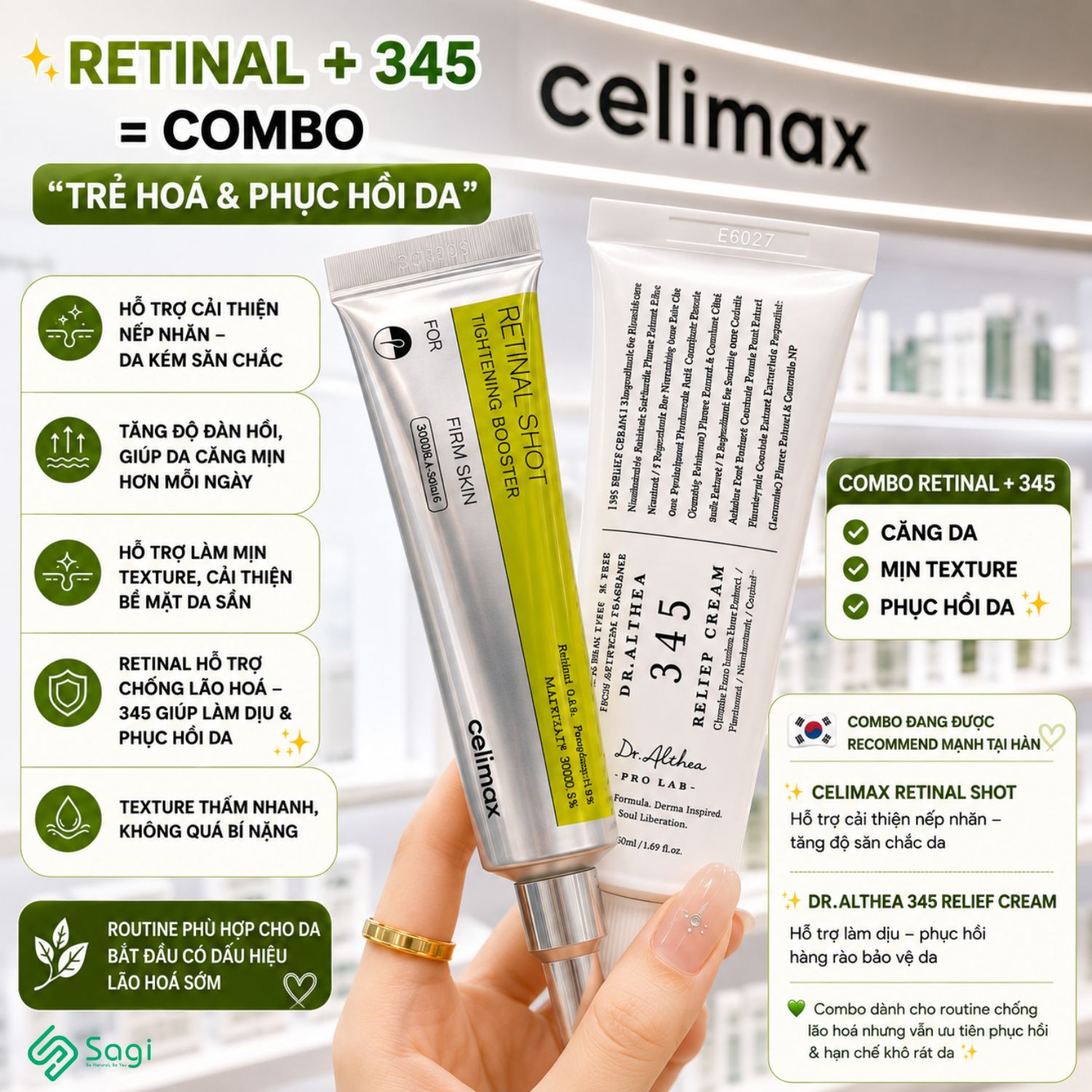 Kem Dưỡng Chống Lão Hoá Celimax Vita A Retinal Shot Tightening Booster 15ml