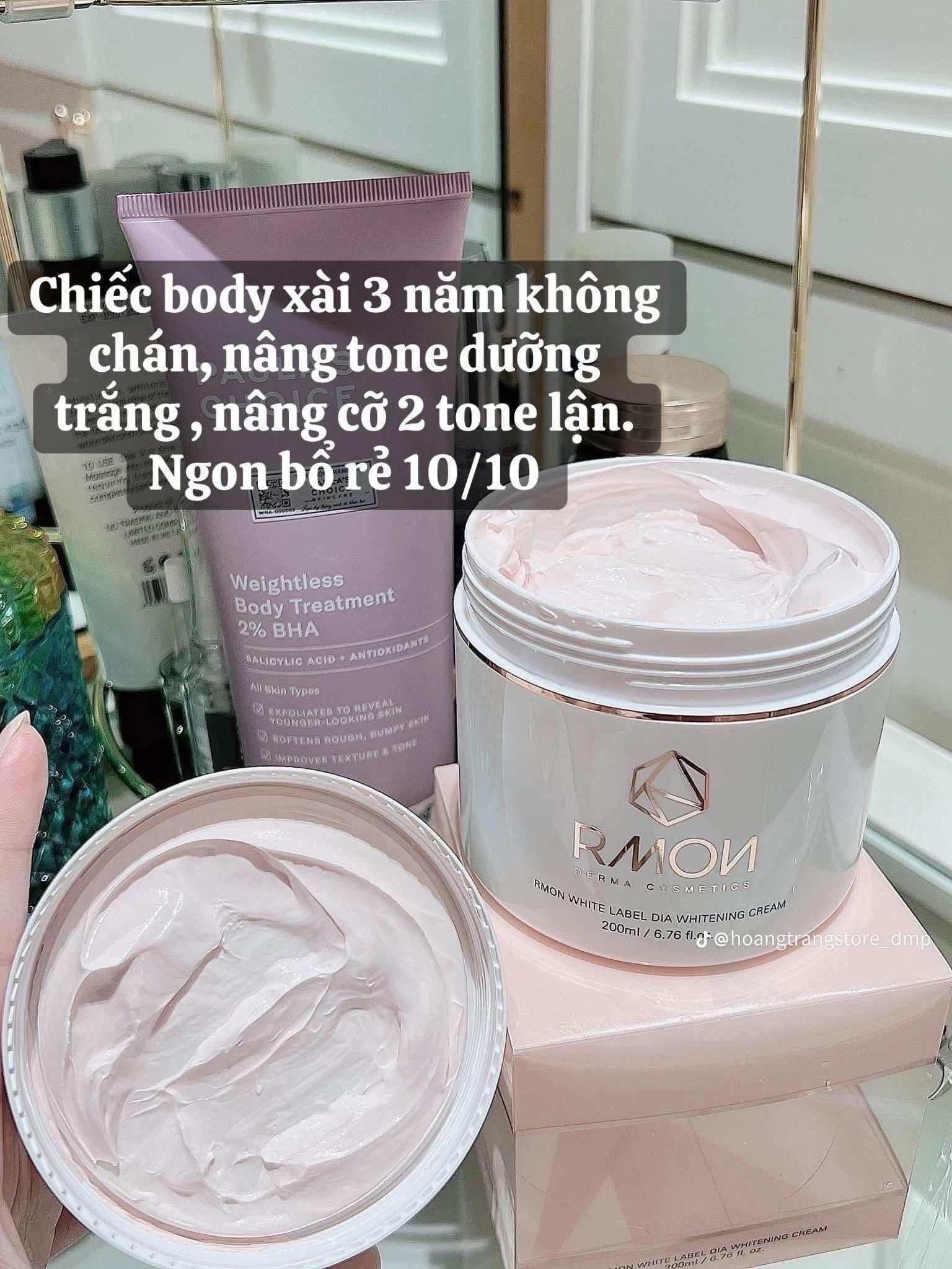 Kem Dưỡng trắng Body Rmon White Label Dia 200ml