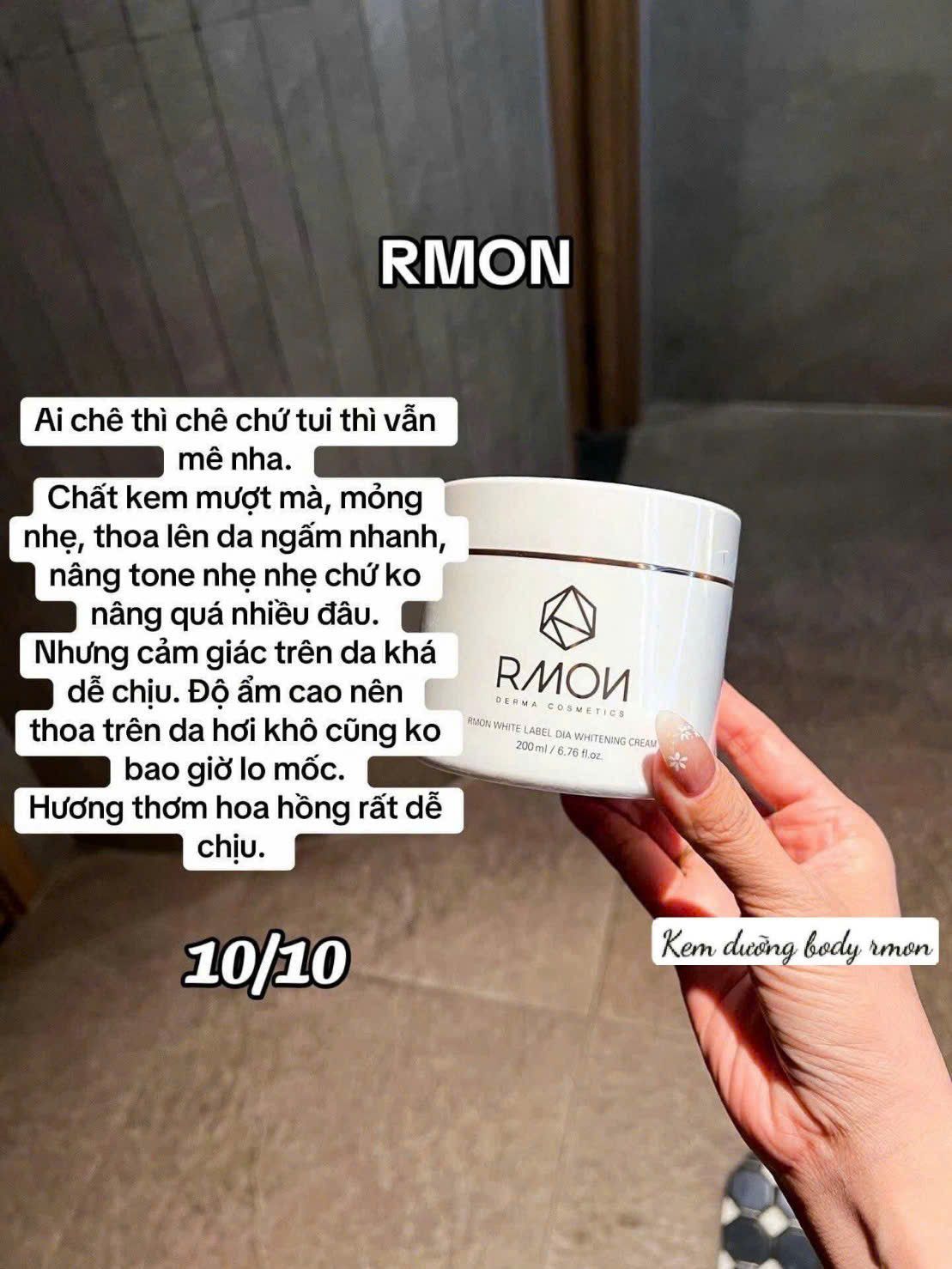 Kem Dưỡng trắng Body Rmon White Label Dia 200ml