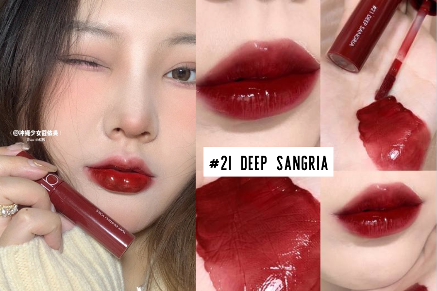 Son kem Romand Juicy Lasting - Màu 21 Deep Sangria Đỏ Mận