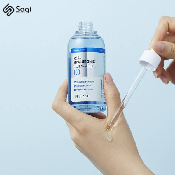 Serum Cấp Ẩm, Phục Hồi Wellage Real Hyaluronic Blue Ampoule 75ml