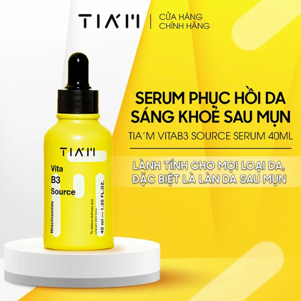 Serum Tiam Tinh Chất Dưỡng Trắng Da, Giảm Thâm Nám, Phục Hồi Da Sau Mụn Tiam Vita B3 Source Serum 40ml