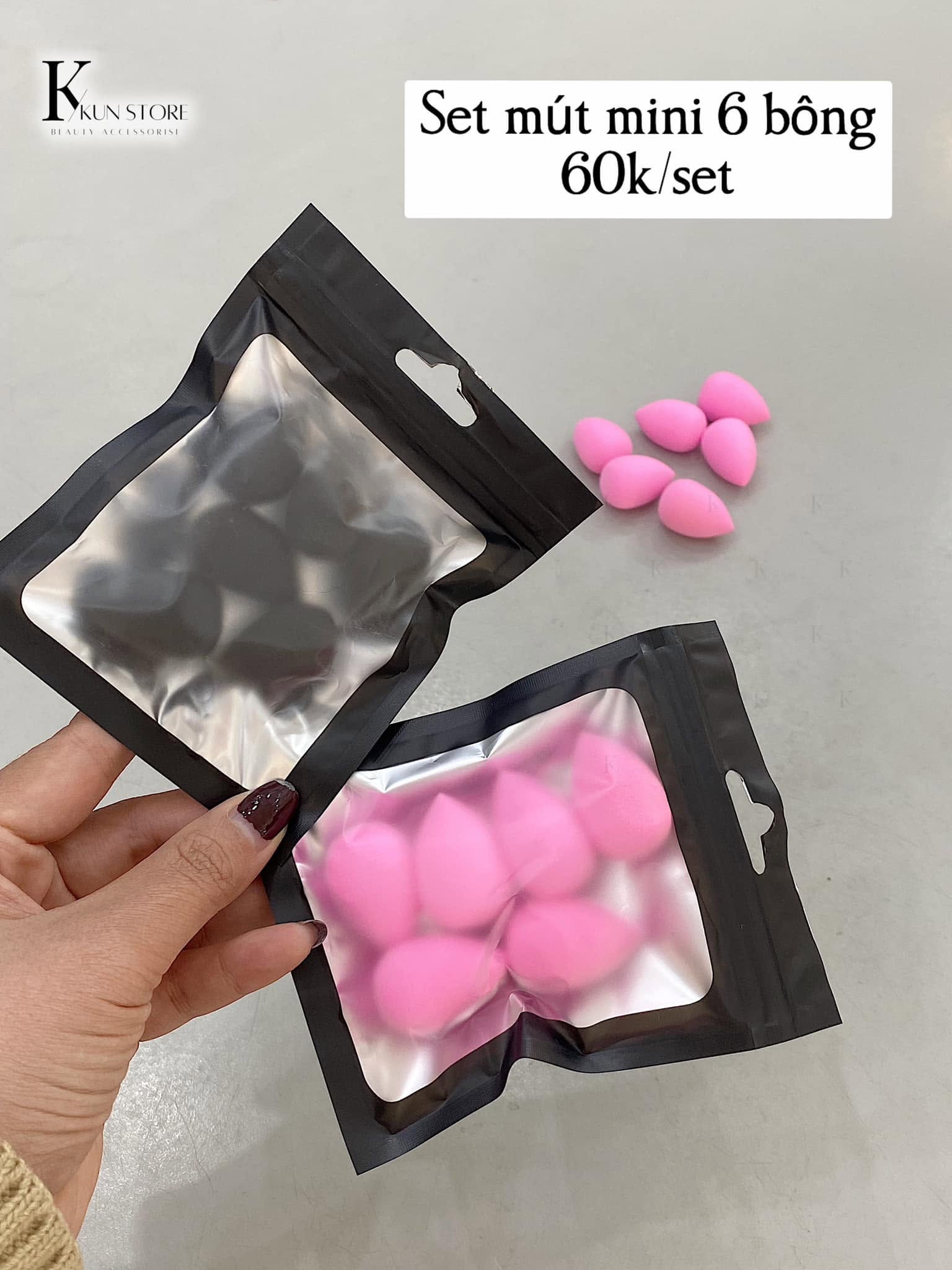 Set Bông Mút Đánh nền Mini 6 Cái