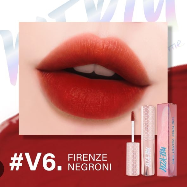 Son Kem Lì Merzy The First Velvet Tint vỏ hồng (Ver Siren) #V6 Firenze Negron