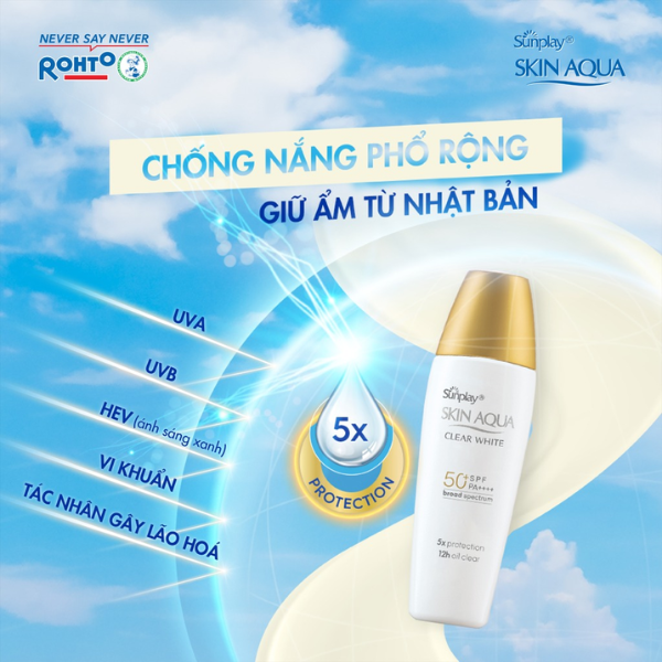 Sữa Chống Nắng Sunplay Skin Aqua Dưỡng Da Sáng Mịn 25g  Clear White SPF50+ PA++++ (tặng tẩy trang)