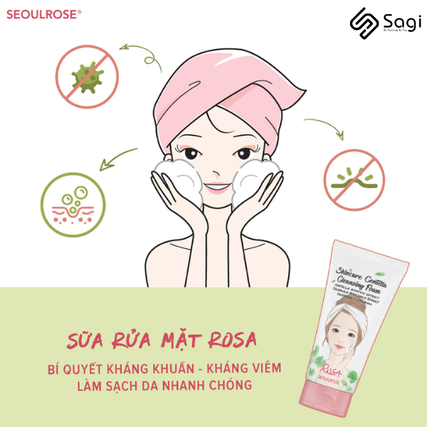 Sữa rửa mặt Seoul Rose Centella 120ml