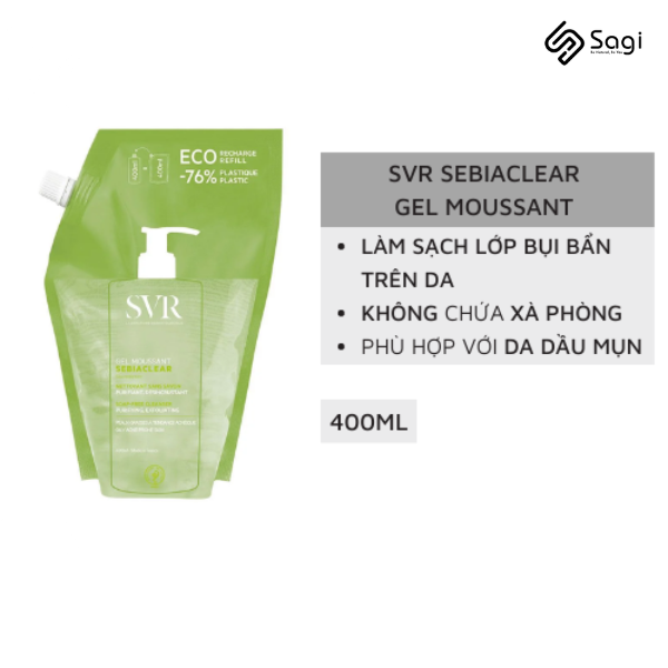 SRM SVR sebiaclear 400ml dạng túi