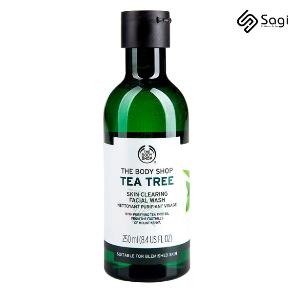 Sữa Rửa Mặt The Body Shop Tea Tree 250ml chiết xuất Tràm Trà giúp giảm giảm dầu, se lỗ chân lông dành cho da dầu mụn