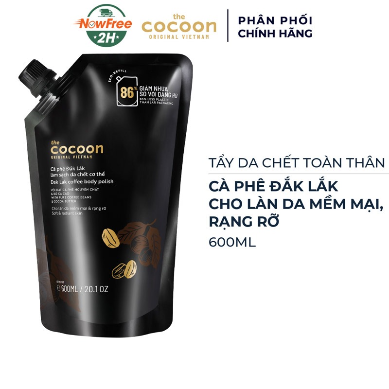 Tẩy Da Chết Toàn Thân Cocoon Sạch Da Túi Refill 600ml