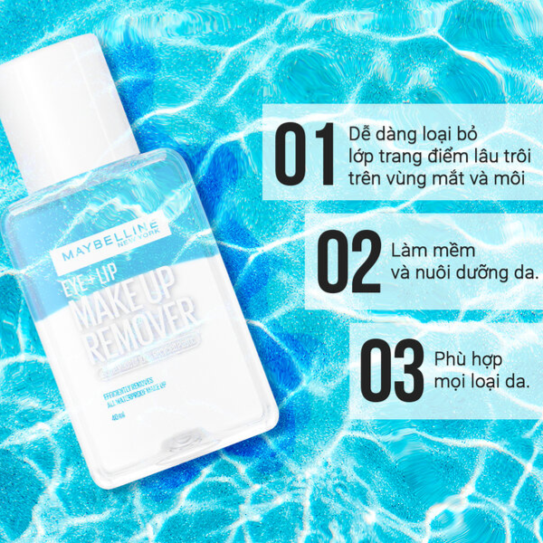 Tẩy Trang Mắt Môi Maybelline Lip & Eyes Make Up Remover 40ml