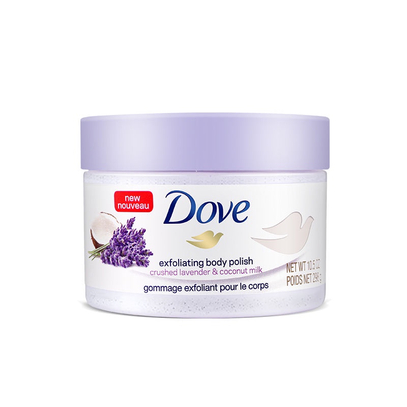 Tẩy tế bào chết body Dove 298ml - Hoa Oải Hương và Sữa Dừa