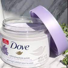 Tẩy tế bào chết body Dove 298ml - Hoa Oải Hương và Sữa Dừa